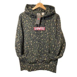 Levi's Leopard Print Pull Over Hoodie - Size L - New with Tags